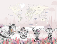 Фотообои  Onprint Детская коллекция Ani map pink q